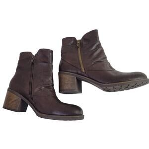 Baretraps Brown Side Zip Block Heels Casual Ankle Booties Women's Size 8M